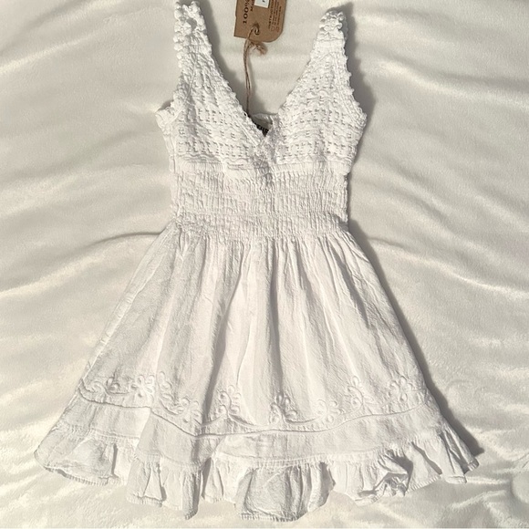 Cotton Natural Other - Cotton Natural White Dress Made Peru NWT Kids Girls 2T Toddler Fir Flare V-neck